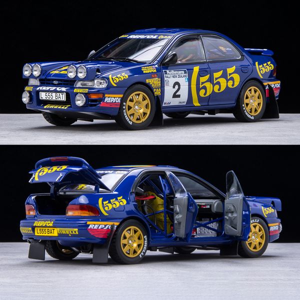 Diecast 1/18 Subaru Impreza 555 McRae WRC Rally Car Model Toys per bambini Gift for Boys Static Display