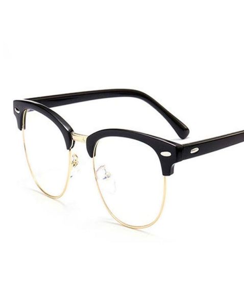 2020 Classic Rivet Half Rame Eglasses Vintage Retro Optica Eye Glasses Рамки мужчины женщины чистые рамки зрелища De6566726