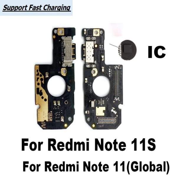 Für Xiaomi Redmi Anmerkung 11 11s USB -Ladeanschluss Mikrofon Mikrofon Dock Stecker Board Flex Kabel 4G 5G Reparaturteile Global