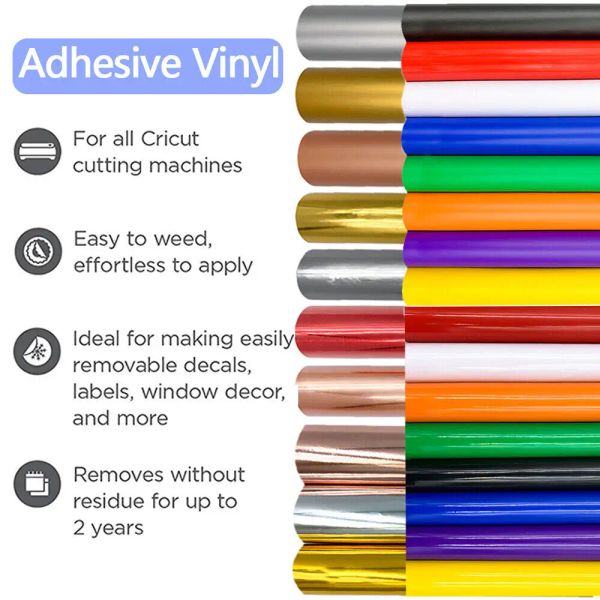 12x10in rimovibile rimovibile in vinile opaco glossy colori glossy foglio tazze per la casa decorazione artigianato auto decalcomanie per taglio