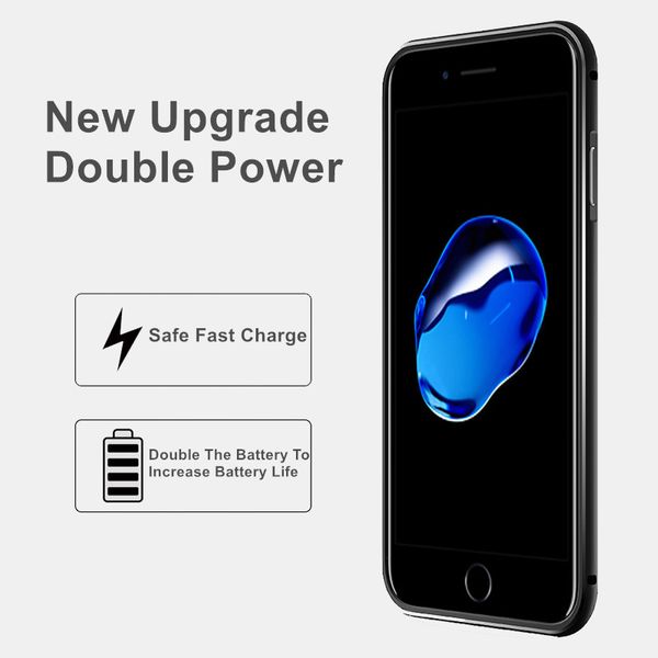 Per iPhone 6 Plus Battery Case 6s 7 8 Plus 4000Mah Metal Charger Power Bank per iPhone 6 6S 7 8 più Custodia batteria da 5,5 pollici