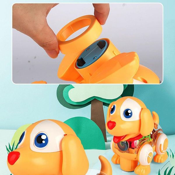 Şeffaf elektronik evcil hayvan oyuncakları çocuklar için interaktif evcil köpek köpek oyuncak parlak led ışık efektleri doğum günü Noel hediyeleri
