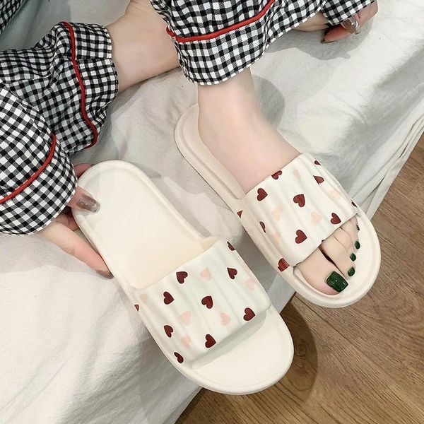 Slippers garotas bonitas casas de fundo macio sandálias confortáveis verão interno externo usa sapatos femininos