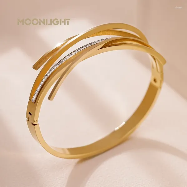 Bangle Moonlight Fashion Tree of Life Titanium Steel Bangles para mulher Rose Golden Golden Feather Wholesale Wedding Party Jewelry Gift