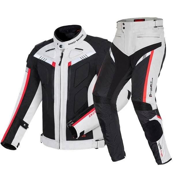 Ghost Racing Mantel Motorrad wasserdichtes Moto Motocross Motorrad Reitkleidung Schutzausrüstung Chaqueta Black 240402