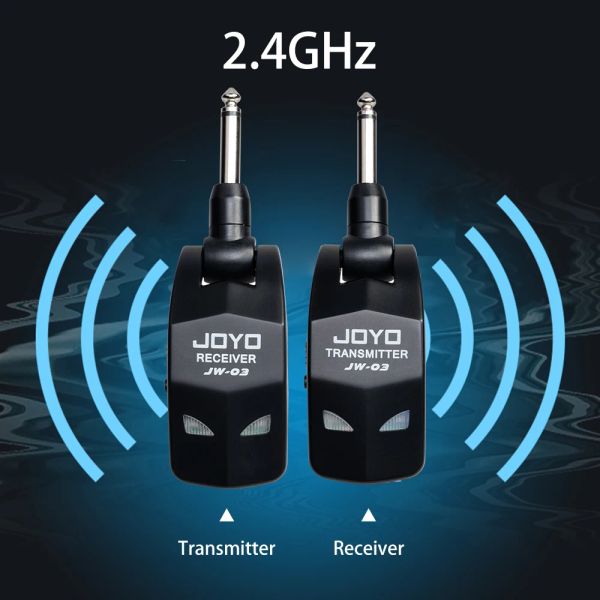 Sistema de guitarra sem fio de cabos 2,4 GHz Receptor de transmissor de guitarra para transmissor sem fio de guitarra elétrico incorporado recarregável