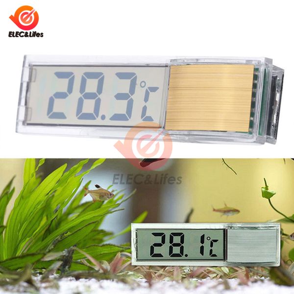 Aquário LCD Termômetro LCD Tanque eletrônico digital de peixe 3D Temperatura digital Adesivo de peixe Tartaruga de camarão de peixe