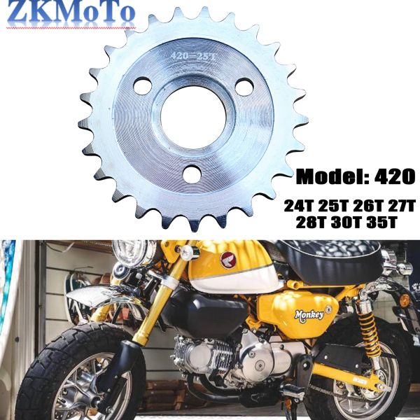 Peças de motocicleta Z50 Corretagem traseira de engrenagem 24T/25T/26T/27T/28T/30T dente para Honda Z50 Z50A Z50J Z50R Mini Trail Monkey Bike Peças