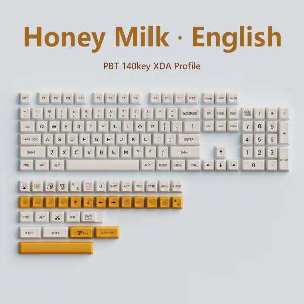 Acessórios Honey Milk PBT keycap xda perfil inglês japonês tailandês russo coreano para o teclado mecânico de jogos para cherry mx switch