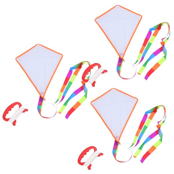 Kite kites bambini kit bianco blank fai -da -te che vola su spiaggia per esterni facili pittura a mosca che produce carta sfusa giocattolo per bambini giochi da colorare per bambini