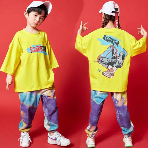 Jungen Hip Hop Dance Kleidung Lose T-Shirt oder Graffiti Joggerhose für Girls Street Dance Clothes für Kinder Fancy Kostüm