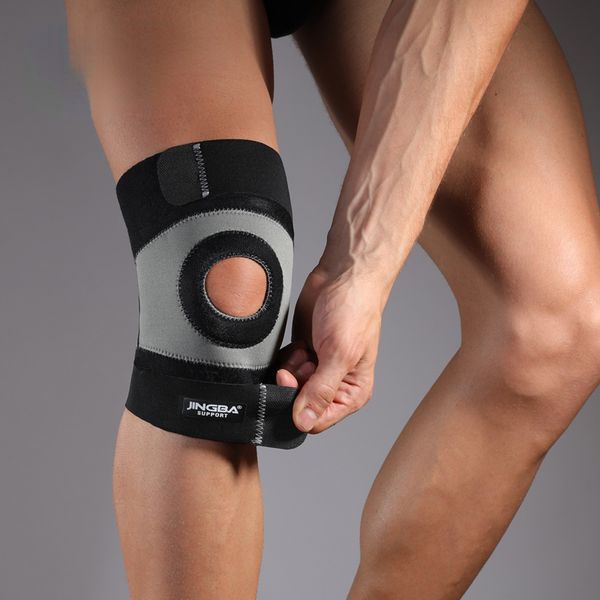 Joelheiras esportivas ajustáveis pressurizam o joelho de suporte de suporte de suporte de cinto de suporte de vôlei de basquete de basquete de basquete de basquete de joelho protetor