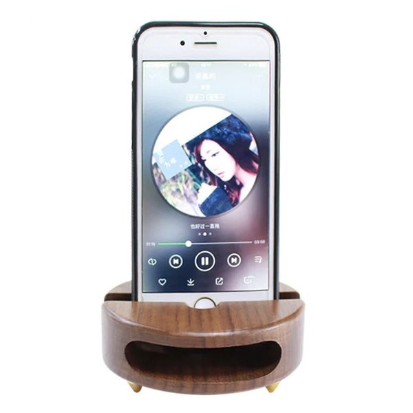 Porta per altoparlanti del telefono cellulare Bamboo Amplificatore Amplificatore Affittatore in legno Desktop Wood Desktop