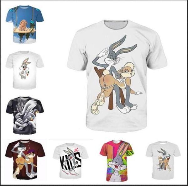 Moda giyim böcek bunny lola tavşan forması şaplak gündelik tshirt kadın erkekler 3d tshirt harajuku t gömlek yaz tarzı üstler 20179881306