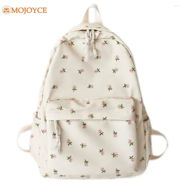 Bolsas escolares bookbag coreano estampado floral para garotas adolescentes fofas para estudante de flores para escolar