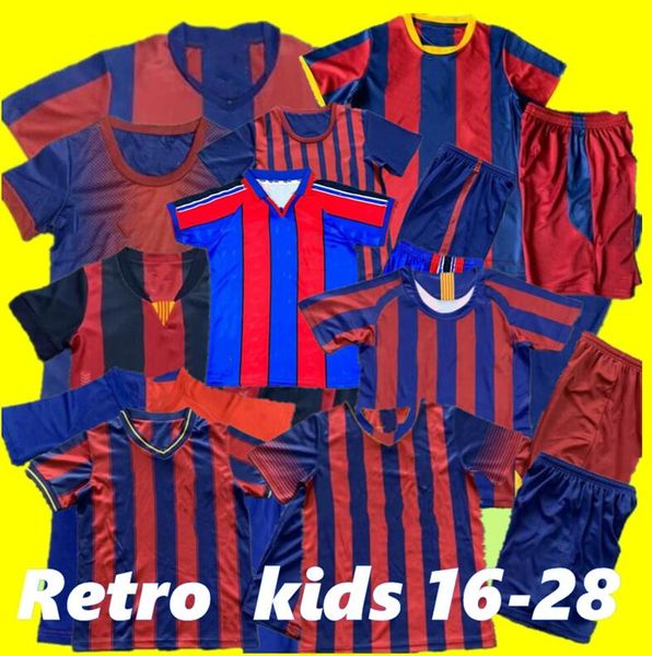 05 06 07 08 09 10 Retro Messis Xavi A.iniesta Futbol Forması Vintage Gömlek 96 97 11 12 14 15 Ronaldinho Madrids Bale Rivaldo Henry Ronaldo Futbol Gömlek Çocuk Kiti