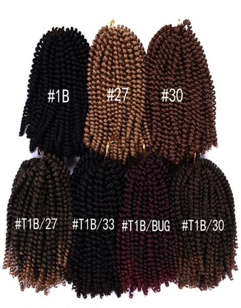 8 polegadas Crochet Branças Extensões capilares Spring sintética Kanekalon Fibra Jamaican Bounce Braiding Hair2352758