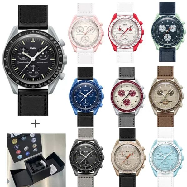 Orologi il marchio originale stesso Swatch orologio per maschile maschere multifunzione in plastica cronografo business moonwatch esplora gli orologi del pianeta