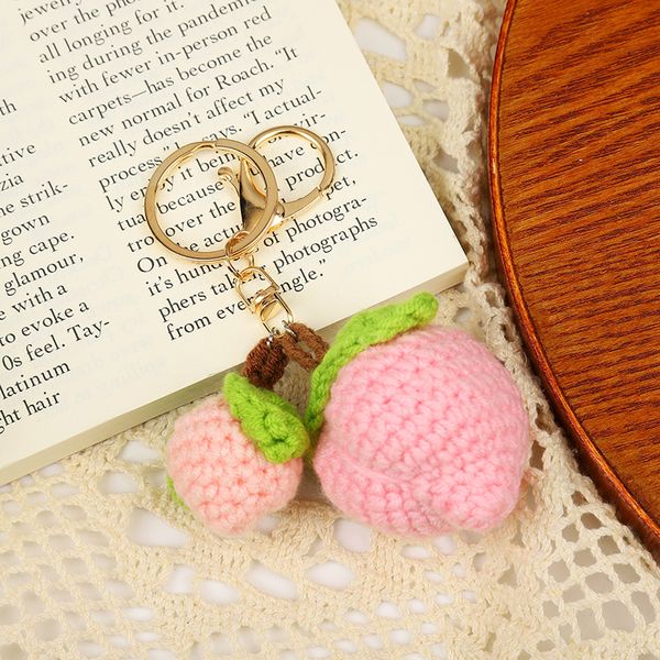 Kreative Häkelschlüsselkaint Strickfrucht Keyrings einzigartige gestrickte Erdbeerschlüsselketten gestrickt Karotte niedliche Keyrings Großhandel