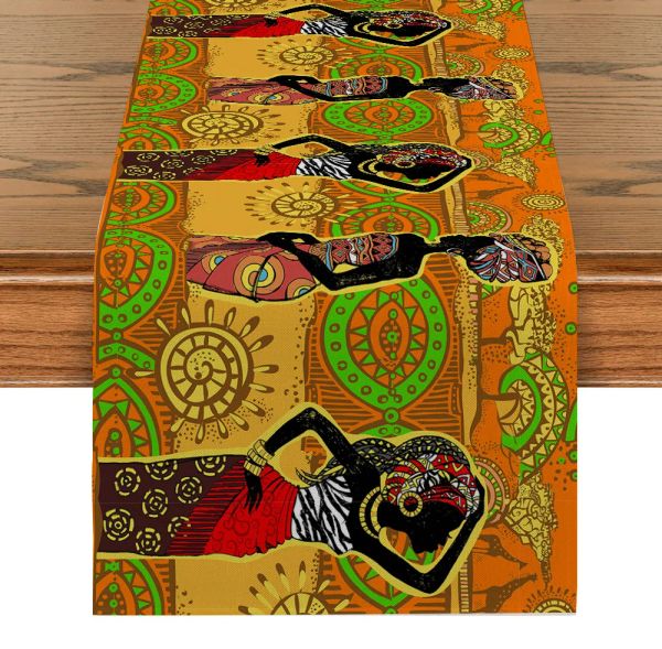 33*180 cm Tradicional Africano Triba Tabel Runners Runners Linen Dining Table Decorações para jantar de casamento em família