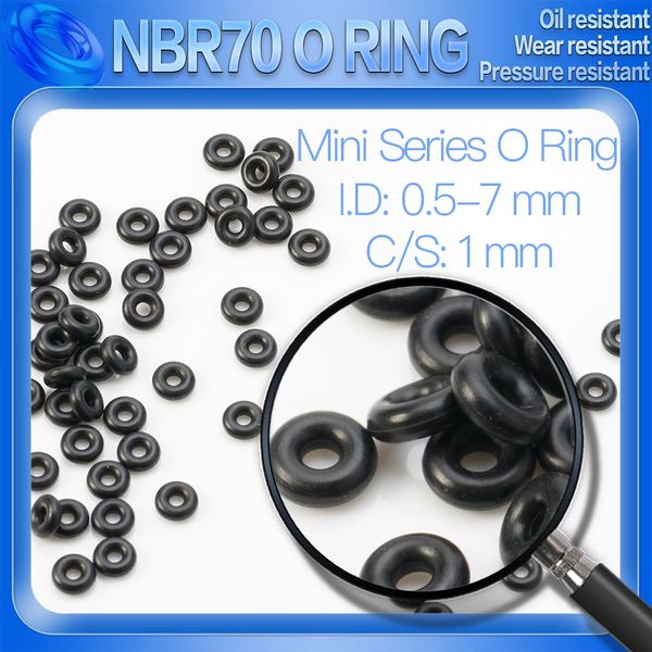 100pcs/Los Nitril Gummi Schwarz NBR CS 1 mm ID 0,5/1/1,2/1,5/1,8/2/2,2/2,5/2,6/2,8/3 mm o Ringdichtung Ölfest wasserdicht