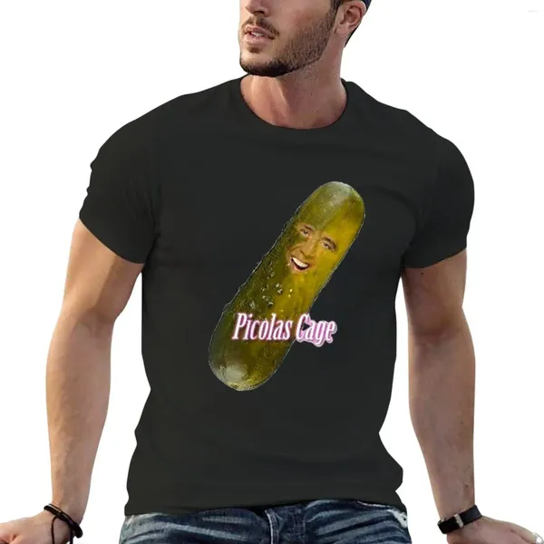 Erkek Polos Picolas Cage T-Shirt Vintage Giysileri Komik Tişörtlü Erkekler Büyük ve Uzun Gömlekler