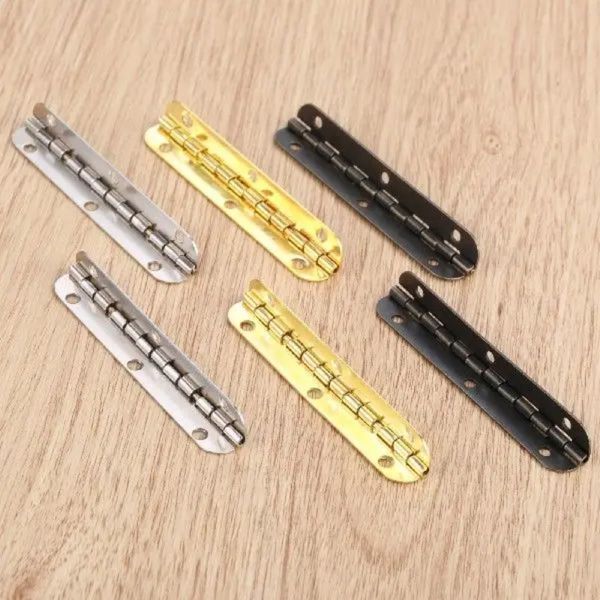 2 pezzi di cerniere in metallo dorato mini mobili a cerniera in oro lungo montaggio hardware mobile gioiello scatola di legno