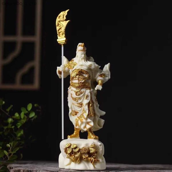 Kunsthandwerk Elfenbein Obst Carvin Uan auf Statue uan yu erye fiure office home decor buddha ornament handwerk