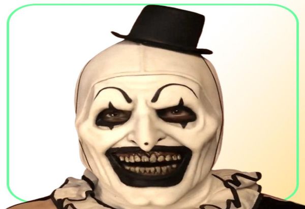 Joker Mask Mask Terrifier Art The Clown Cosplay Masches Horror Full Face Holmet costumi Accessorio Accessorio Carnival Party Props H2669935