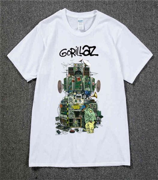 GORILLAZ THIRT UK BAND ROCK GIRILLAZS TSHIRT HIPHOP MUSICA RAP MUSICA MUSICA THE NUOWOW NUOVA TSHIRT PURO PURE COTTON1884795