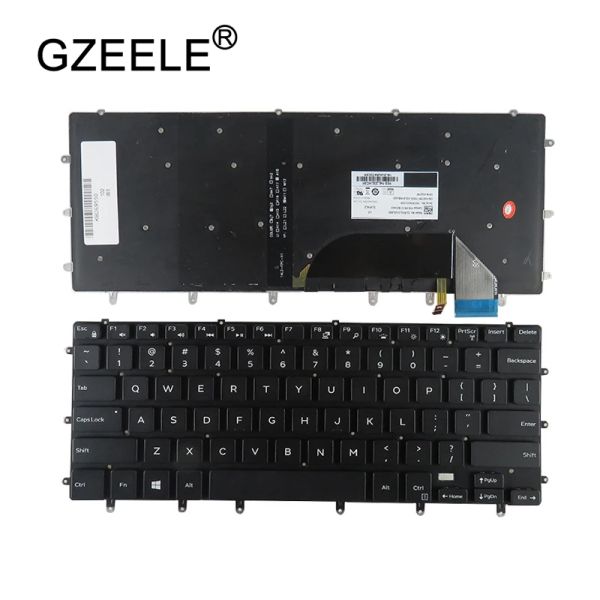 Teclados Novo teclado US/SP/RU para Dell XPS 15 9550 9560 Lapto do teclado Luz de fundo