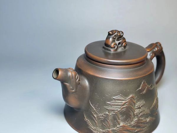 Nixing Handmade Teapot Master Carred Dragon's Head Mountain Mountain Mountain Mountainmed Nixing Clay индивидуальные подарки Аутентичные Theiere