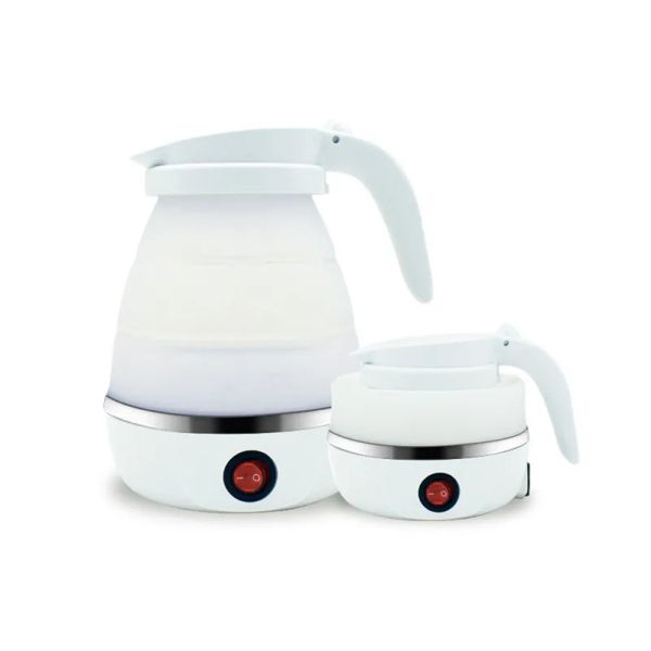 Kettles Electric Chalttle Silicone dobrável água portátil Kettle 600ml Mini pequenas chaleiras elétricas Viajar Kettle de acampamento de caldeira a água