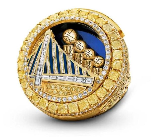 2022 Curry Basketball Warriors M Anello di nave con figo in legno Souvenir Fan Gift Jewelry6143245