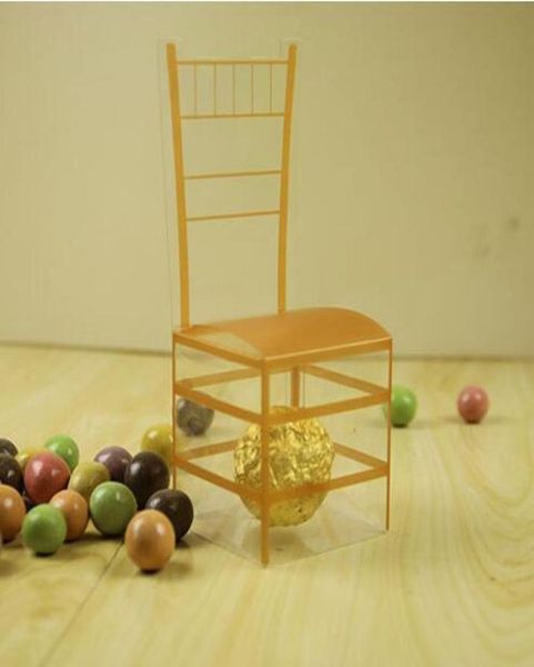 Europäischer Stil Golden Stuhl Hochzeit Candy Boxen Plastik PVC Favoriten Halter Schokoladenbox Geschenkboxen 76583334664936