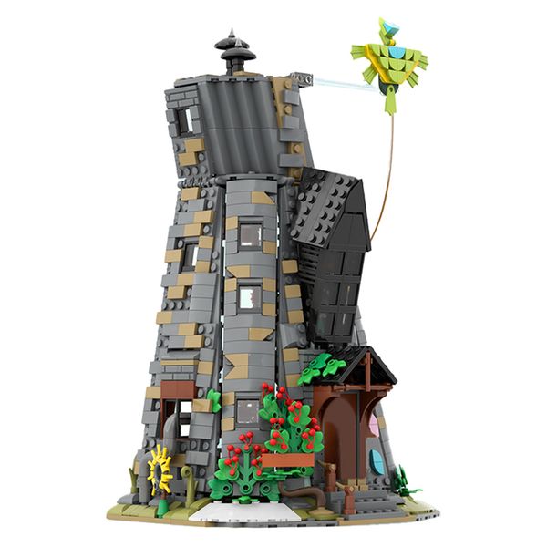 Magic Luna Lovegood House Building Building Kit Kit Winter Wizarding Village Modulare Castle Tower Tower Brick Model Touch Toy Children Regalo per bambini