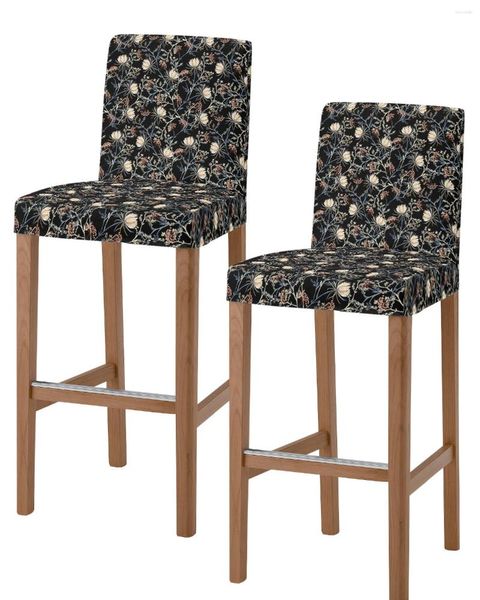 Stuhlabdeckungen Vintage Blumenschnee Lotus 2pcs Bar El Bankett Dachgüter kleiner Größe Beschützer für Zuhause