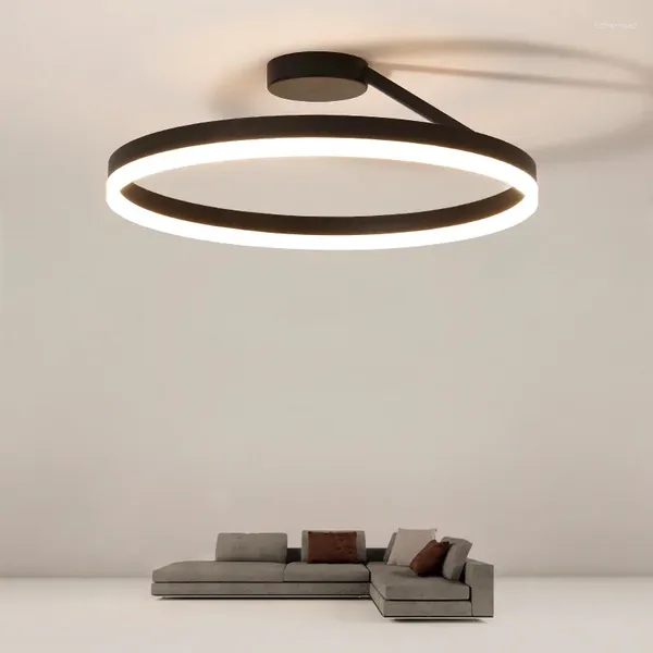 Tavan Işıkları Modern Led Dairesel Işık Minimalist Sanat Lambası Ebeveyn Yatak Odası Çalışma Odası Yemek Yemek İç Mekan Aydınlatma Armatürleri