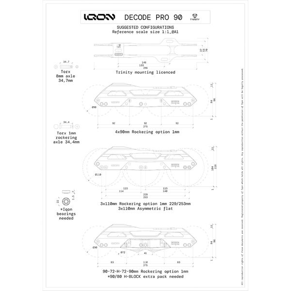 100% оригинальный IQON TR Decode Pro 90 Dark Bright Trinity Clabing Rames 4*90 мм 3*110 мм встроенные коньки для катания на коньках для пауэрлидов