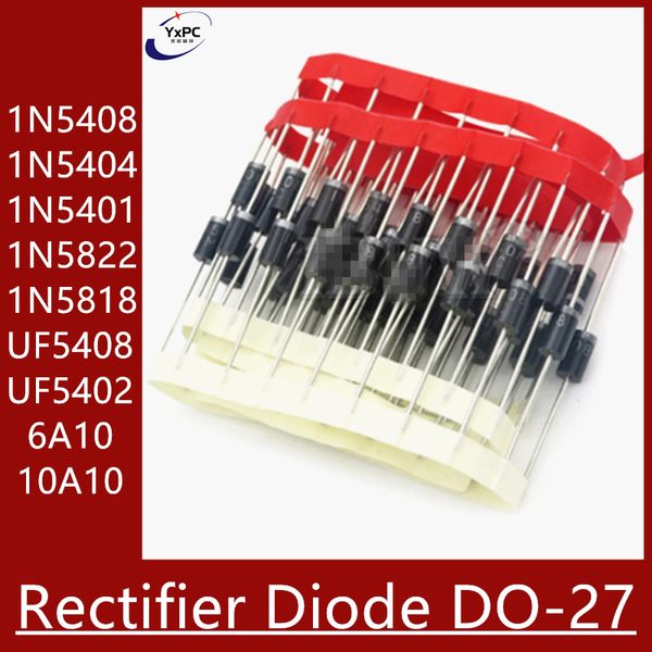 20pcs Gleichrichter Diode 1N5408 1N5404 1N5401 1N5822 1N5818 UF5408 UF5402 6A10 10A10 Do-27 Neues Original