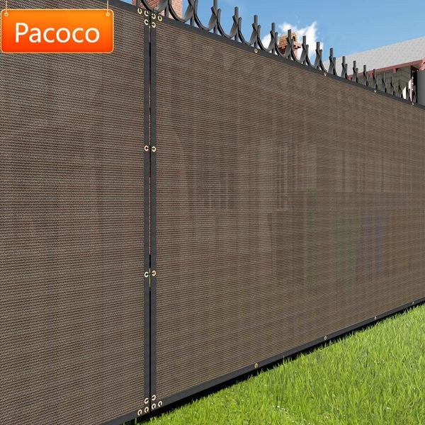 Schermo di privacy della recinzione marrone, tessuto in maglia da parabrezza del cortile per esterno