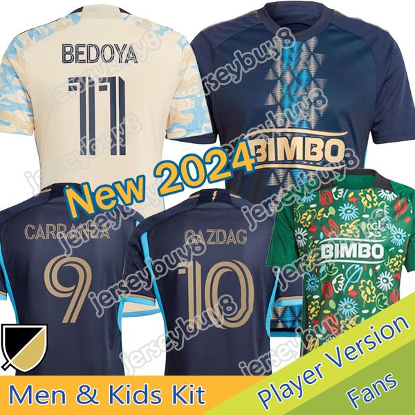 Philadelphia Union 2023 2024 Fußball-Trikot-Kinder-Kit-Männer 23/24 Fußball-Hemd Primary Home Navy Earth Tag weg Beige Uhre vor dem Match Martinez McGlynn Wagner Gazdag