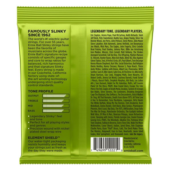 3pcs/Set Ernie Ball E -Gitarrenstrings spielen echte Heavy Metal Rock 2220 2221 2222 2223 2225 2003 2004 2006 Gitarrenbehörde