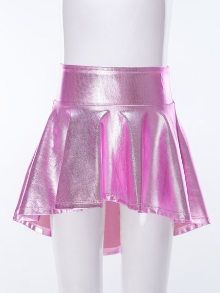 Ragazze per bambini moderni costume da danza jazz latina costume lucido svuoto metallico gallo irregolare della gonna danzante Scooter Athletic Skirts Danceweschess