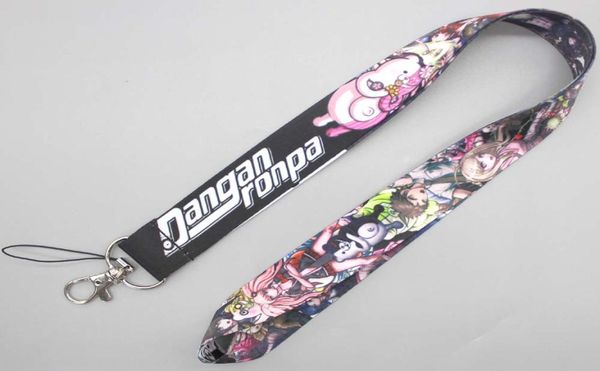 Cartoon Anime Dangonronpa Strap Keychain Personalidade Classic Figura Ribbon Hang Ride Tela Tecla de Tecla de Tecla de Anel2050754