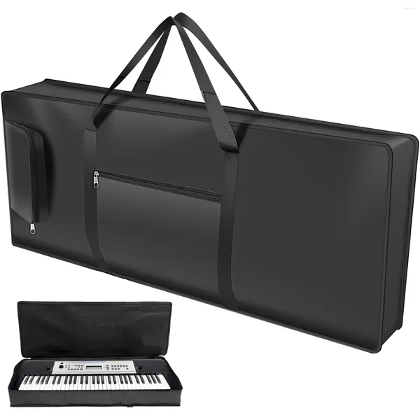 Sacos de armazenamento 61 Caixa acolchoada do saco de teclado de teclado com alça e alça ajustável com alça portátil de piano elétrico bolsos