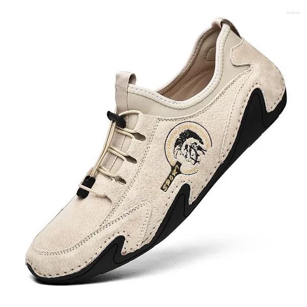 Lässige Schuhe Männer Frühlingssneaker 2024 Outdoor -Licht für echte Leder Zapatillas Hombre Loafer Frosted Shallow Lippe