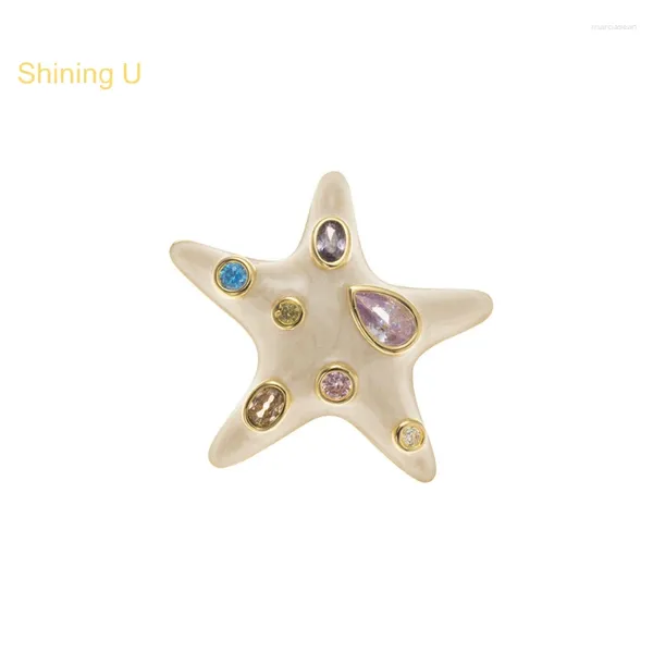 Broschen leuchten u Seestarfish Brosche für Frauen emaillierte Star Mode -Schmuckanzug Accessoire Sommer Subr5339