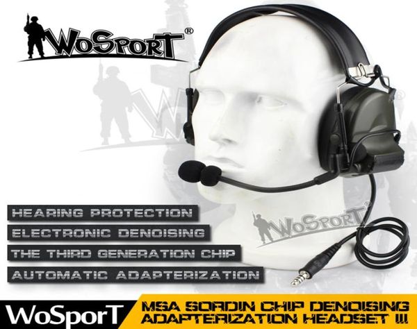 WOSPT NEU NEU TACTICAL HEADSET Rauschreduktion Aufdrückung elektronischer Ton -Pickup Comtac II für zwei Wege Funkgeräte Paintball Tactical Ear5828394