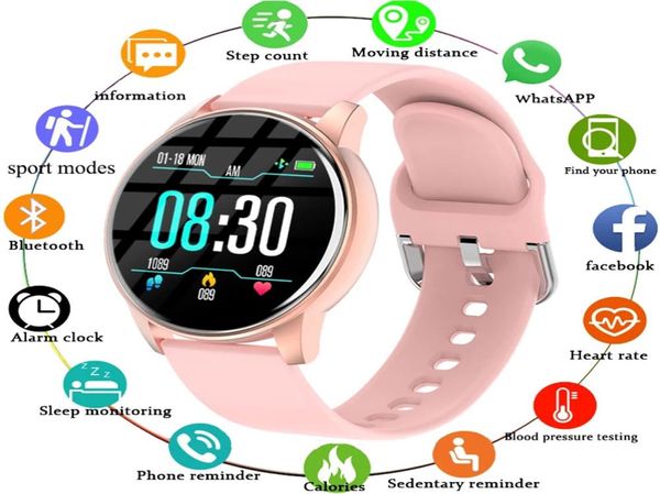 Women Smart Watch Wrists Rastreador de atividades de previsão de atividade em tempo real Monitor de freqüência cardíaca Sports Ladies Men para Android iOS3743231